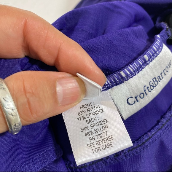 Croft Barrow One piece swimsuit Size 14 purple adjustable straps Spandex Swim - Picture 6 of 10